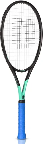 Vista 6 de Raqueta de tenis para adultos de 27 pulgadas, raqueta de tenis de fibra de carbono a prueba de golpes, ligera, pre-cordada y con empuñadura