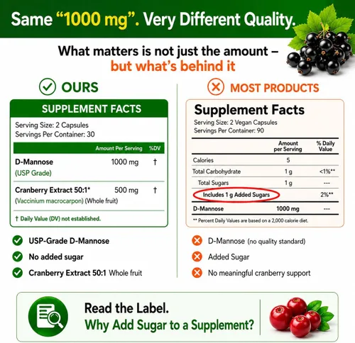 Vista 7 de HCL HERBAL CODE LABS Cápsulas de D-manosa con extracto de arándano de 1500 mg - Suplemento D-manosa de grado USP de alta potencia con polvo
