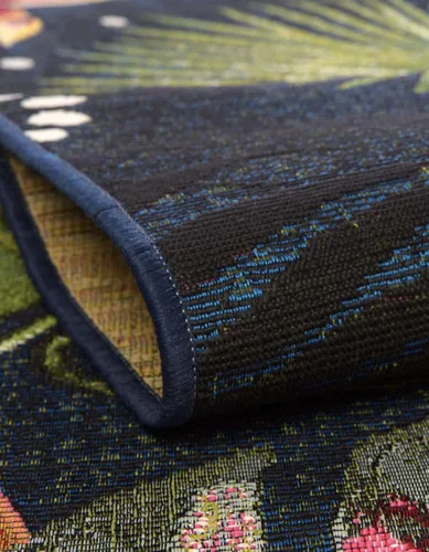 Vista 5 de Unique Loom Outdoor Botanical Collection - Phipps - Alfombra rectangular de 2 x 3 pies, multicolor y azul