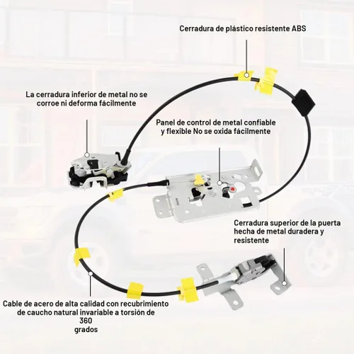 Vista 2 de Conjunto de cable actuador de pestillo de cierre de puerta trasera superior e inferior del lado del conductor para Ford F150 2004-2008, cabina