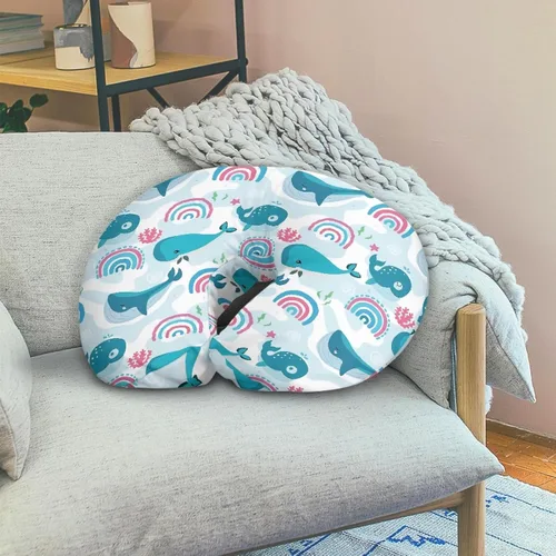 Vista 5 de Forchrinse Funda de almohada de lactancia con delfín azul para niñas, funda de almohada de lactancia para madres que amamantan, fácil de cuidar