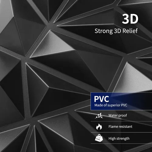 Vista 2 de Art3dwallpanels - Juego de 33 paneles de pared 3D para decoración de pared interior, paneles de pared texturizados de PVC, paneles de pared modernos