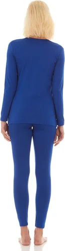 Vista 2 de Bodtek Conjunto de ropa interior térmica larga para mujer, para clima frío, capa base larga, forro polar, parte superior e inferior