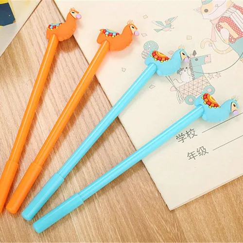 Vista 5 de Animal Llama Alpaca Oveja Camel Bolígrafos de Gel Set Moda Lindo Colorido Kawaii Encantador Colorido Bolígrafos de Gel de Oficina Material Escolar