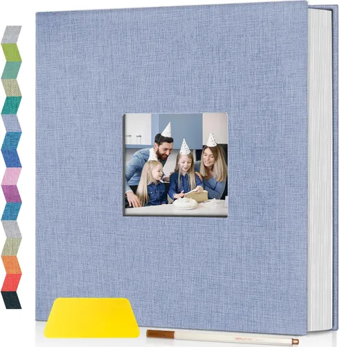 Vista 9 de popotop Álbum de fotos autoadhesivo con ventana de visualización de imágenes, kit de suministros de bricolaje para álbum de recortes de 40 páginas