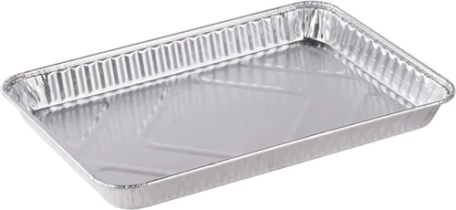 Vista 3 de Sartenes de aluminio desechables de tamaño completo para hornear bandejas para hornear Bandeja de papel de aluminio reutilizable antiadherente