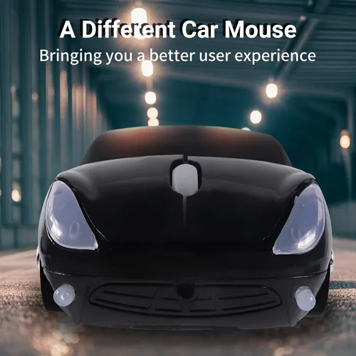Vista 4 de elec Space Mouse inalámbrico, ratón inalámbrico de coche de 2.4 GHz, ratón inalámbrico óptico ergonómico 3D con receptor USB para PC, laptop