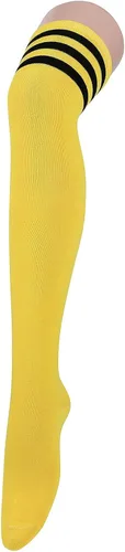 Vista 7 de Century Star Calcetines altos hasta el muslo para mujer, calcetines largos por encima de la rodilla, para atleta, casual, a rayas, hasta la rodilla