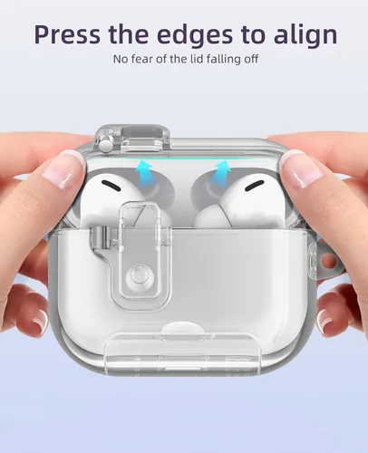 Vista 9 de TiMOVO Funda transparente para AirPods Pro 3 (2025) con bloqueo seguro