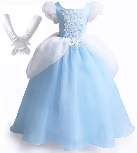Vista 2 de Disfraz de princesa Cenicienta para niñas, vestido de fiesta de cumpleaños, Halloween