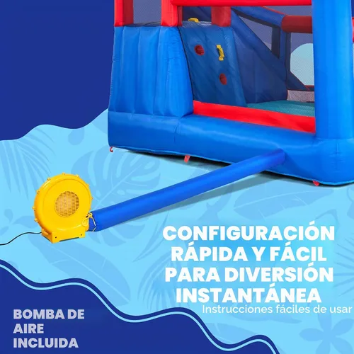 Vista 5 de Sunny & Fun Parque acuático inflable del tobogán acuático de la ronda del tiempo grande Heavy-Duty Oxford Blow-Up Water Park for Kids Backyard