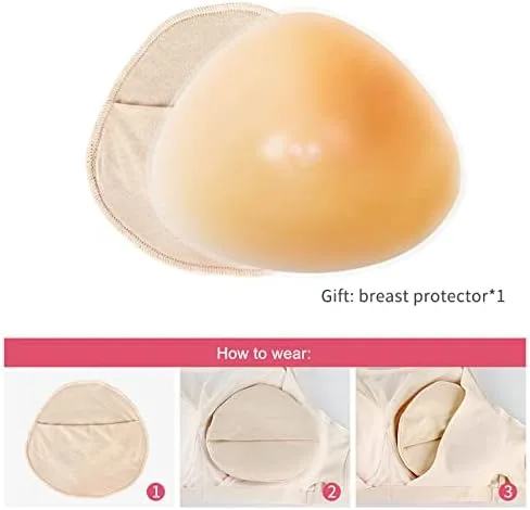 Vista 4 de Triángulo de silicona de pecho forma mastectomía prótesis cóncava Bra Enhancer Insertos 1 Pieza