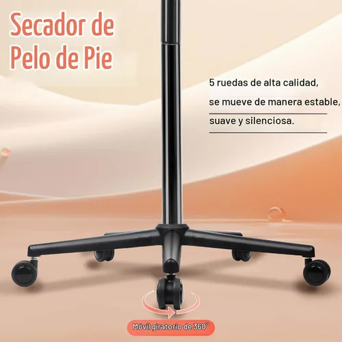 Vista 5 de Secador de pelo con capucha, secador de pelo profesional de pie con ajuste de tiempo, controles táctiles y 3 ajustes de temperatura, secador de pelo