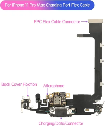 Vista 7 de Reemplazo para iPhone 11 Pro Max Puerto de carga Dock Conector para iPhone 11 Pro Max Puerto de carga Reemplazo USB Cargador Junta Flex Cable
