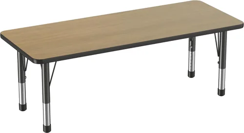 Vista 10 de FDP - Mesa rectangular para actividades escolares y aulas (24 x 36 pulgadas), patas gruesas para niños pequeños, altura ajustable de 15 a 24 Gris