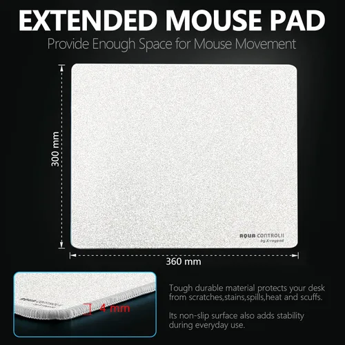 Vista 5 de X-Raypad Aqua Control 2 - Alfombrilla de mouse para juegos de ultra alta precisión con velocidad perfecta y capacidad de control, deslizamiento X e