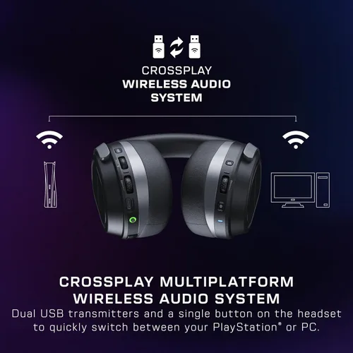 Vista 2 de Turtle Beach Stealth 700 Gen 3 Wireless Multiplatform Amplified Gaming Headset for PS5, PS4, PC, Mobile 60mm Drivers, AI Noise-Cancelling Mic