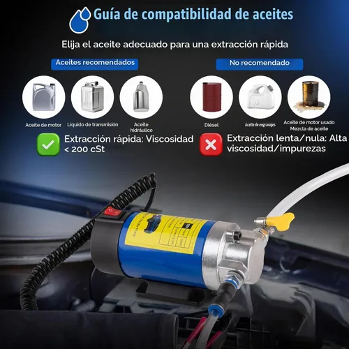 Vista 3 de Bomba extractora de aceite de 12 V 100 W, extractor de aceite de motor para cambio de aceite, bomba eléctrica de transferencia de fluido, bomba