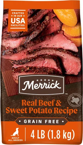 Vista 15 de Merrick Alimento seco premium para perros adultos sin granos, croquetas saludables y naturales, carne de res y batata de Texas real, bolsa de 30.0
