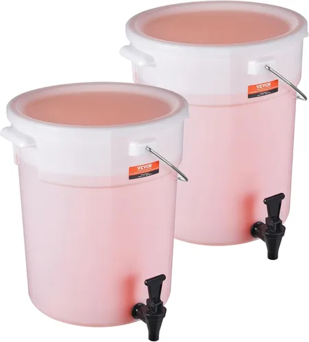 Vista 11 de VEVOR Dispensador de bebidas, 3 galones *2 dispensadores de bebidas para fiestas, dispensador de jugo de plástico con llave y tapa, dispensador