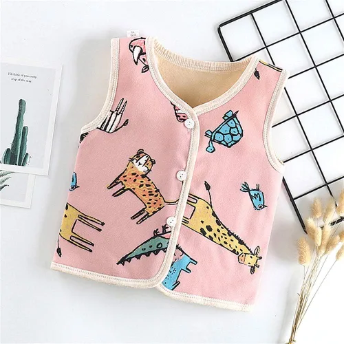 Vista 2 de Chalecos de forro polar unisex para bebés y niñas pequeñas, chaleco sin mangas, para otoño, invierno y primavera