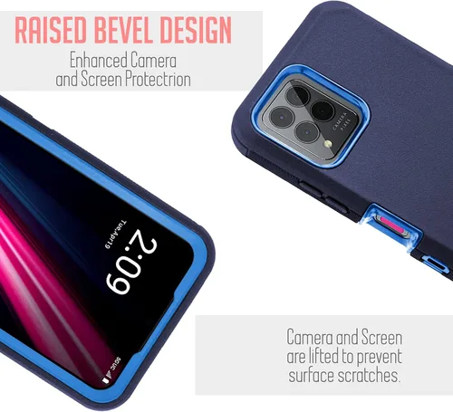 Vista 3 de Jackpotwireless T-Mobile REVVL 6 5G 6.52 pulgadas (2022) Funda con clip para cinturón, [protección contra caídas de grado militar] funda resistente