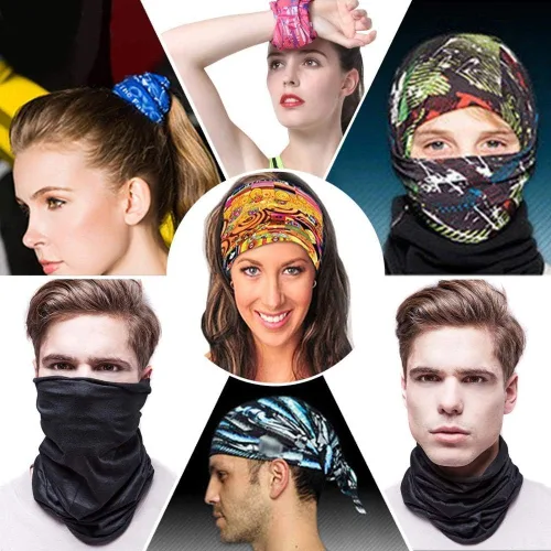 Vista 3 de Bandana unisex multifuncional sin costuras, bufanda para el cuello, gorro, mascarilla para la cara.