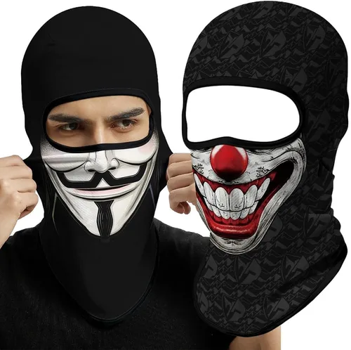 Vista 38 de Pasamontañas 3D, máscara de cara completa, resistente al viento, máscara de esquí con calavera táctica para motocicleta, ciclismo, Halloween