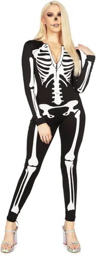 Vista 3 de Tipsy Elves Vestido ajustado de manga larga con esqueleto de Halloween para mujer