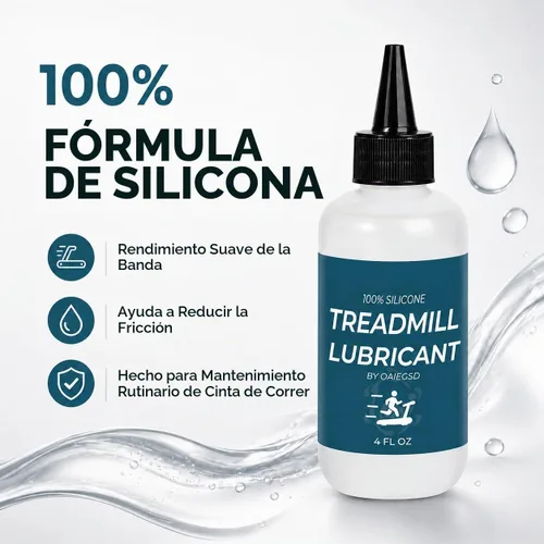 Vista 2 de Lubricante de cinta de correr 100% silicona para cinturón, lubricante de cinta de correr de 4 onzas, fácil de aplicar y adecuado para la mayoría