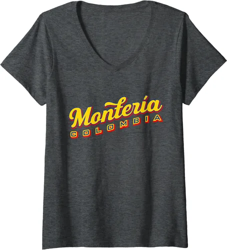 Vista 5 de Womens Montería Colombia V-Neck T-Shirt