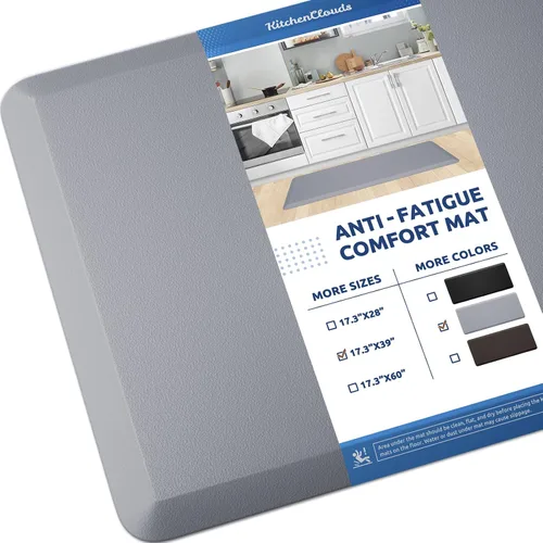 Vista 60 de KitchenClouds Alfombra de Cocina Acolchada Anti Fatiga 17.3"x28" Impermeable, Antideslizante, Alfombras de Pie y Comodidad para Escritorio/Piso