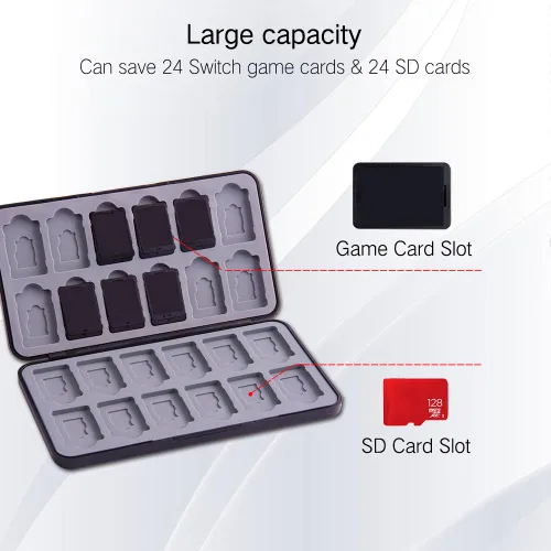 Vista 30 de PERFECTSIGHT Switch Game Case Compatible with Nintendo Switch Game Holder for Switch OLED/ Lite Game Card Case Cartridge with 24 Slots Game Card