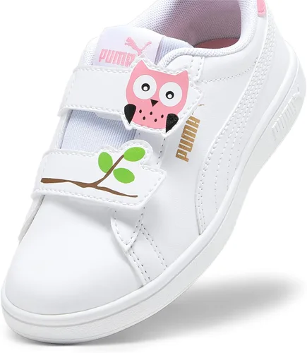 Vista 4 de PUMA Tenis unisex Smash 3.0 de cuero con velcro para niños