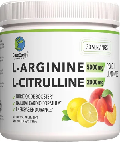 Vista 8 de L-Arginina 5000mg + L-Citrulina 2000mg Complejo Suplemento en polvo - Refuerzo de óxido nítrico - Salud cardíaca, flujo sanguíneo, energía
