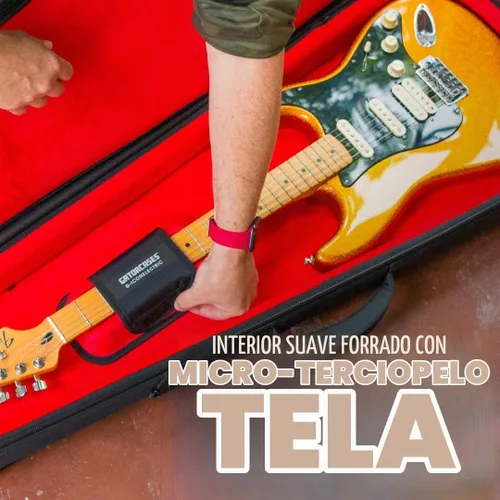 Vista 3 de Gator Cases ICON Series Premium - Bolsa de concierto resistente a la intemperie para guitarras de estilo semihueco; con tiradores de cremallera Negro