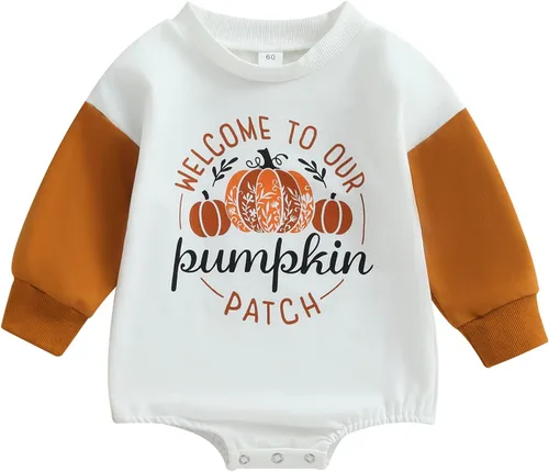 Vista 11 de Sudadera de calabaza para bebé, niña, niño, Halloween, sudadera de gran tamaño, mameluco de burbujas, suéter