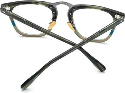 Vista 13 de HEPIDEM Marco de gafas de acetato para mujer, gafas cuadradas vintage para hombre, gafas ópticas