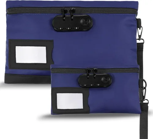 Vista 7 de Leifide Paquete de 2 bolsas de dinero con cerradura y cremallera de 11.8 x 7.9 pulgadas y 9 x 5.1 pulgadas, bolsa con cerradura para efectivo