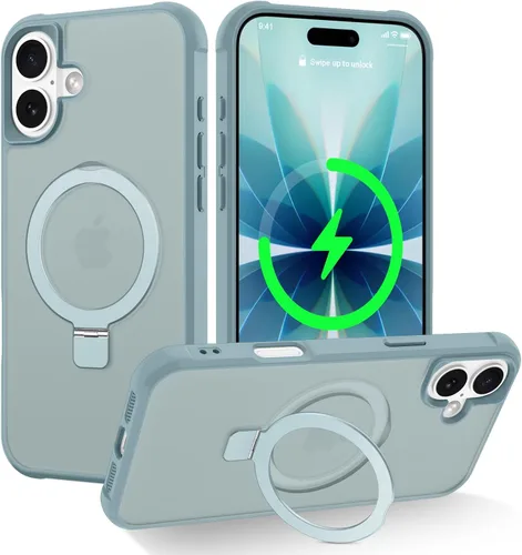 Vista 155 de CHAOFEnG Funda magnética compatible con iPhone 11 con soporte, prueba de caídas de grado militar, compatible con imán, anillo translúcido, parte