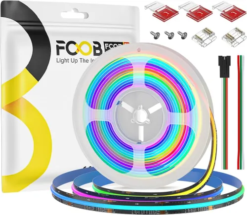 Vista 9 de WS2811 Smart IC RGB COB LED Tira de 16.4 pies, 12 V, flexible de alta densidad, uniforme, persecución de mazorca, tiras direccionables