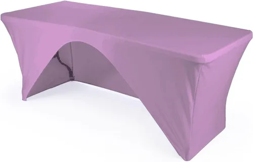 Vista 17 de LA Linen Mantel de elastano con respaldo abierto para mesa rectangular de 6 pies, 72 x 30 x 30 pulgadas, color negro