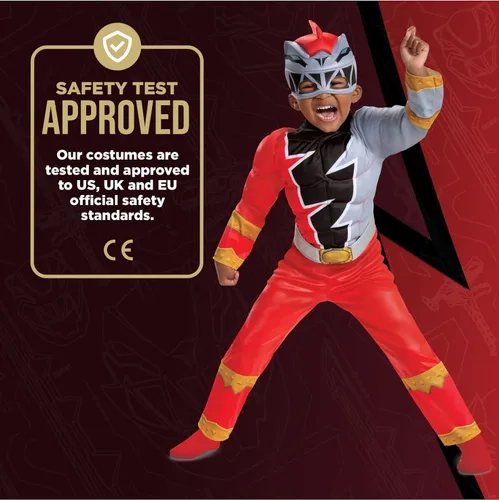 Vista 6 de Disfraz de Rangers Dino Fury Red Ranger para niños pequeños