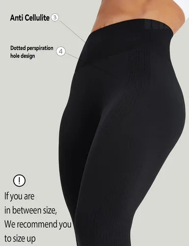 Vista 3 de HIGORUN - Leggings sin costuras para mujer, moldeadores, con diseño gráfico de sonrisas, de cintura alta, para el gimnasio, yoga o hacer ejercicio