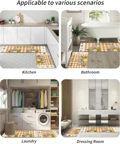 Vista 6 de Thanksgiving Elf Bath Mat for Tub,Non Slip Bathroom Floor Runner Rug Quick Dry & Absorbent Diatomaceous Earth Shower Sink Kitchen Washable