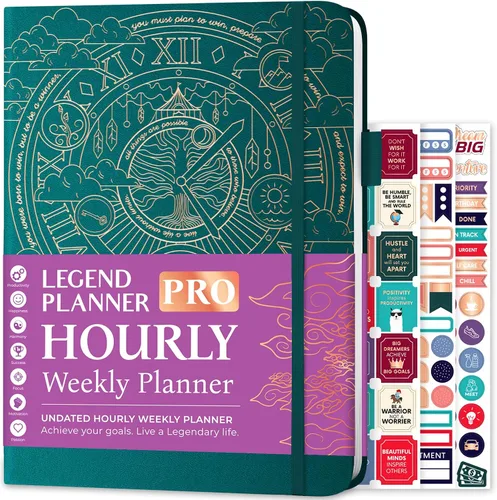 Vista 19 de Legend Planner PRO horario semanal y diario - Organizador con franjas horarias. Diario de citas y agenda para trabajo y vida personal, A4