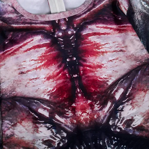 Vista 4 de Demogorgon - Disfraz para niños disfraz atemorizante de Halloween y cosplay disfraz de monstruo de flores jumpsuit de 5 a 14 años