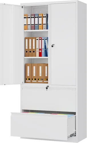 Vista 10 de Archivador de 2 cajones con cerradura, archivador vertical móvil para colgar carpetas tamaño A4/carta/legal, debajo del escritorio, pequeños