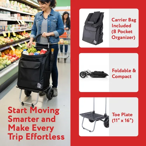 Vista 8 de dbest products - Carrito plegable de compras Trolley Dolly, Negro