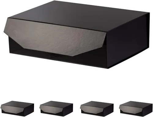 Vista 19 de 1 paquete de caja de regalo negra con tapas, pequeña de 12 x 8 x 2.7 pulgadas, cajas de regalo para ropa, cajas de regalo para camisas con cinta
